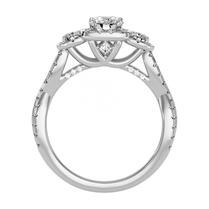 The Divine Three Stone Ring-Color_White-Gold