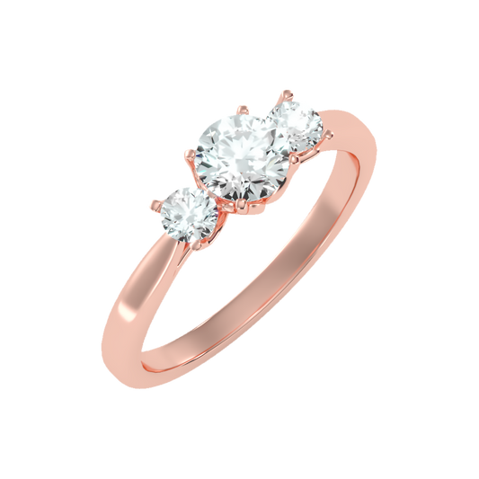 Ebullience Three Stone Diamond Engagement Ring