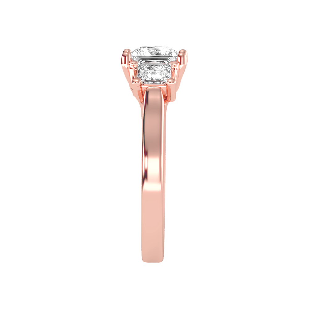Sparkling Diamond Tri Stone Ring