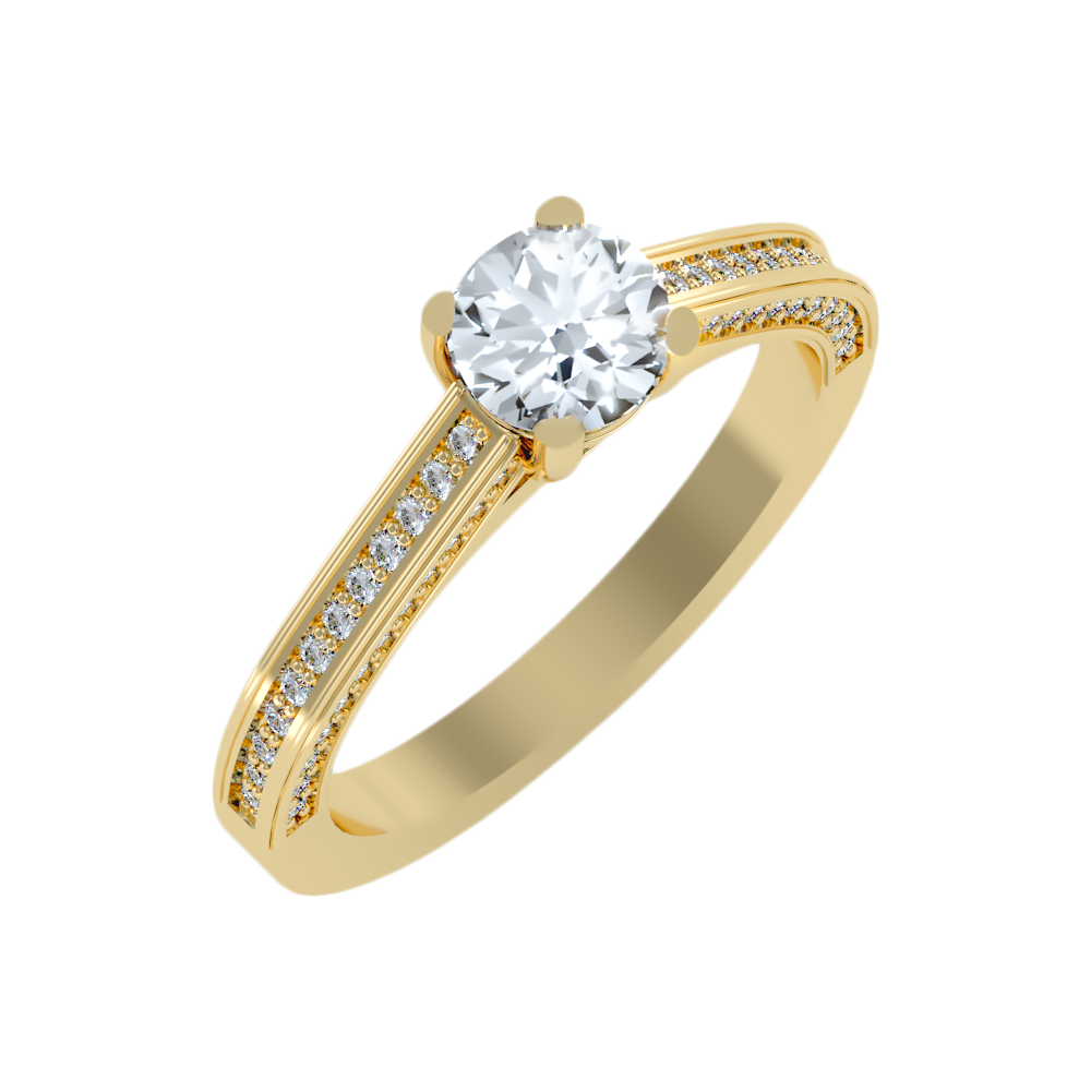 Caricia Solitaire Ring-Color_Yellow-Gold