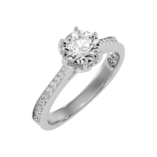 Seraglio Solitaire Ring-Color_White-Gold
