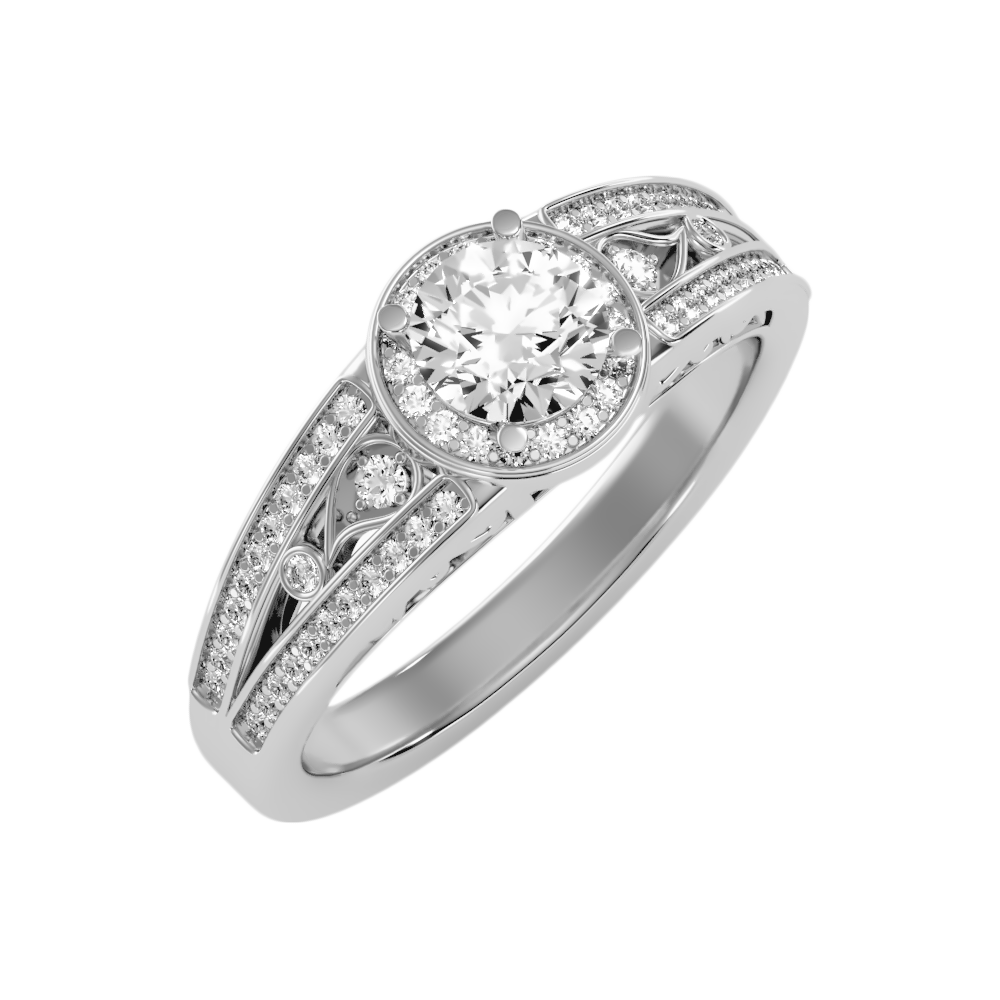 Ecstatic Halo Diamond Ring