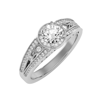 Ecstatic Halo Diamond Ring