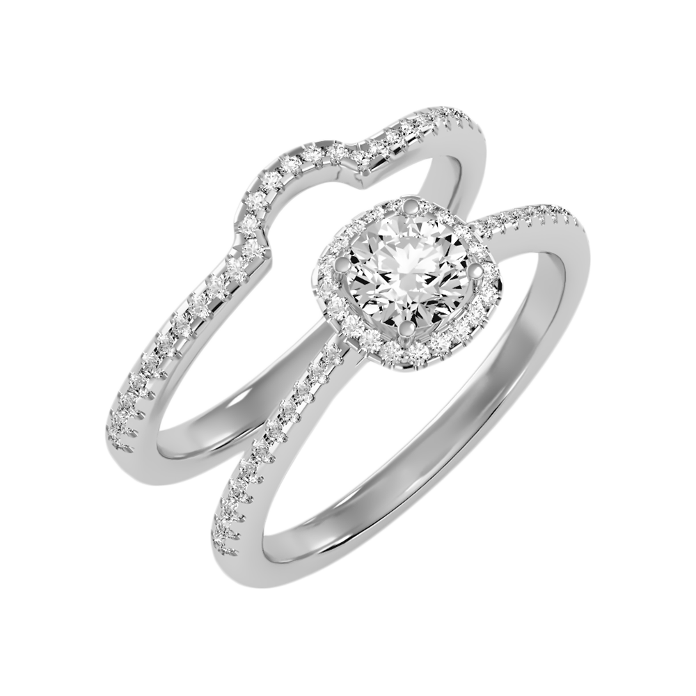 Pluvio Bridal Ring Set-Color_White-Gold