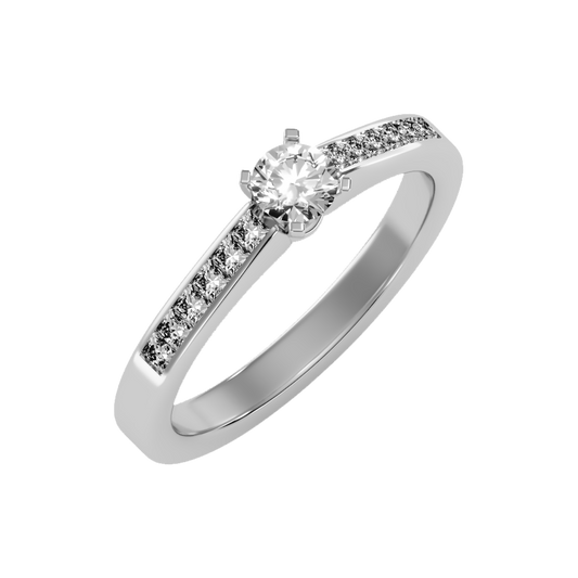 Luxurious Solitaire Ring-Color_White-Gold