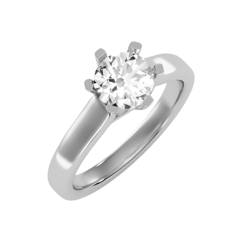 Brume Classic Solitaire Ring-Color_White-Gold