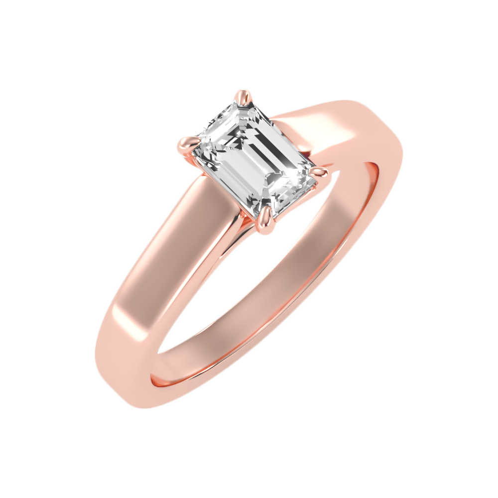 Etoile Emerald Solitaire Ring-Color_Rose-Gold