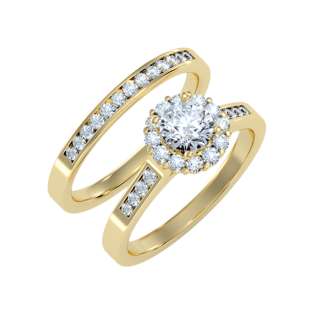 Lustrous Bridal Ring Set-Color_Yellow-Gold