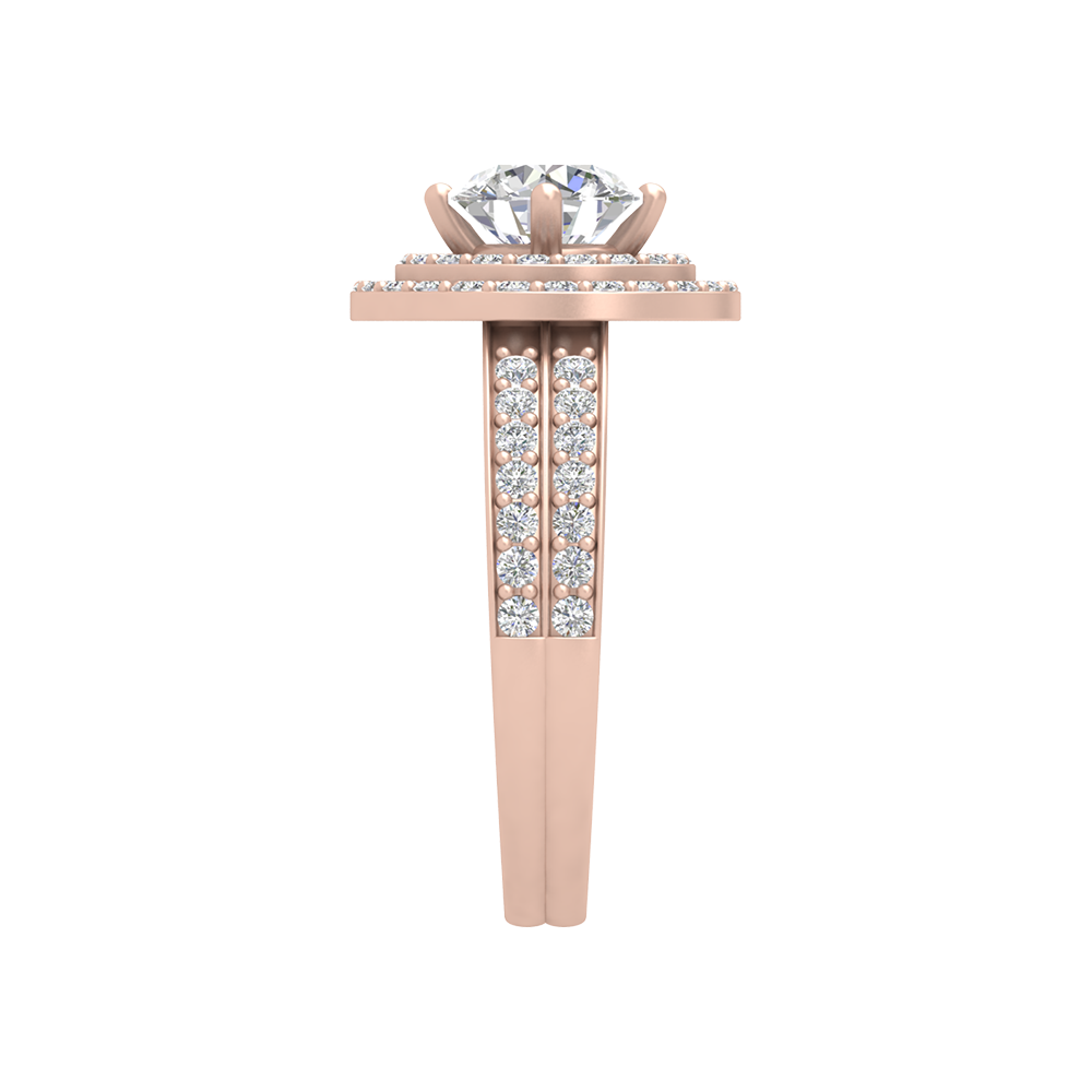 Classy Halo Solitaire Ring