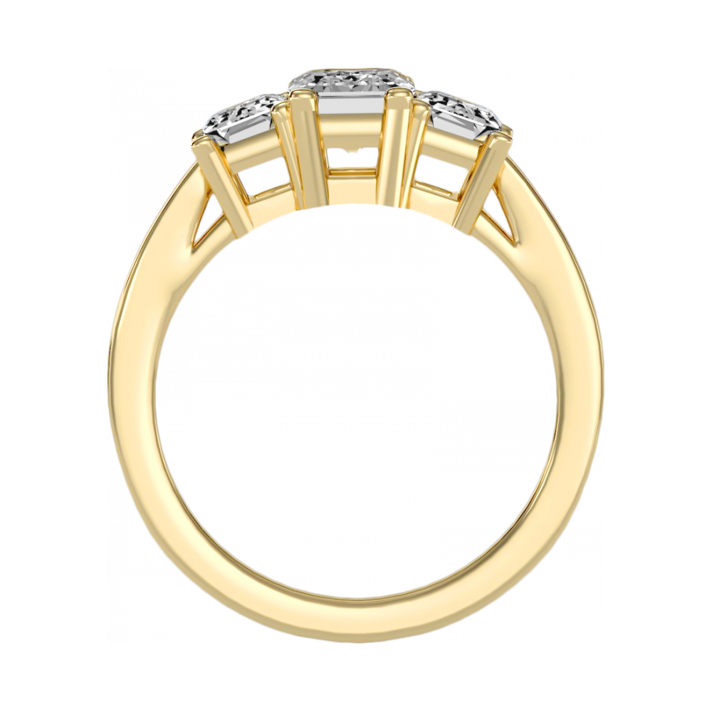 Mesmerizing Three Stone Ring -Color_Yellow-Gold