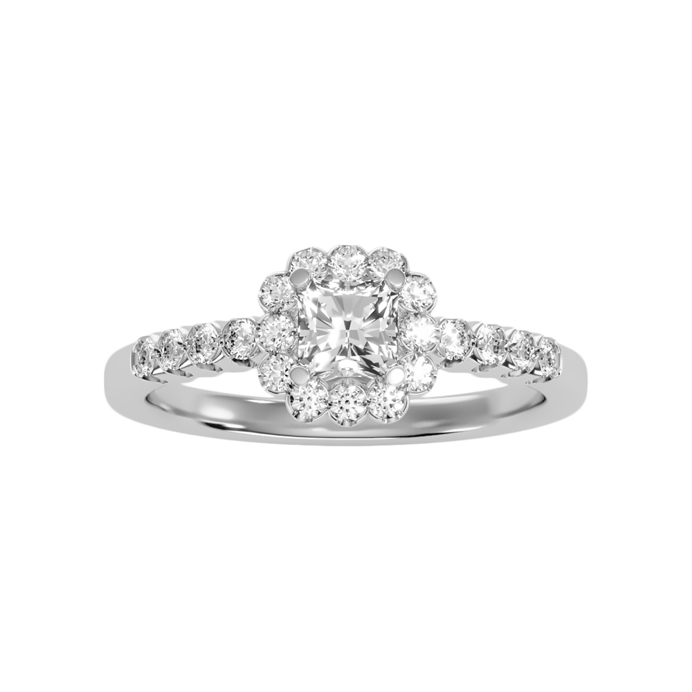 Fashionable Solitaire Ring-Color_White-Gold
