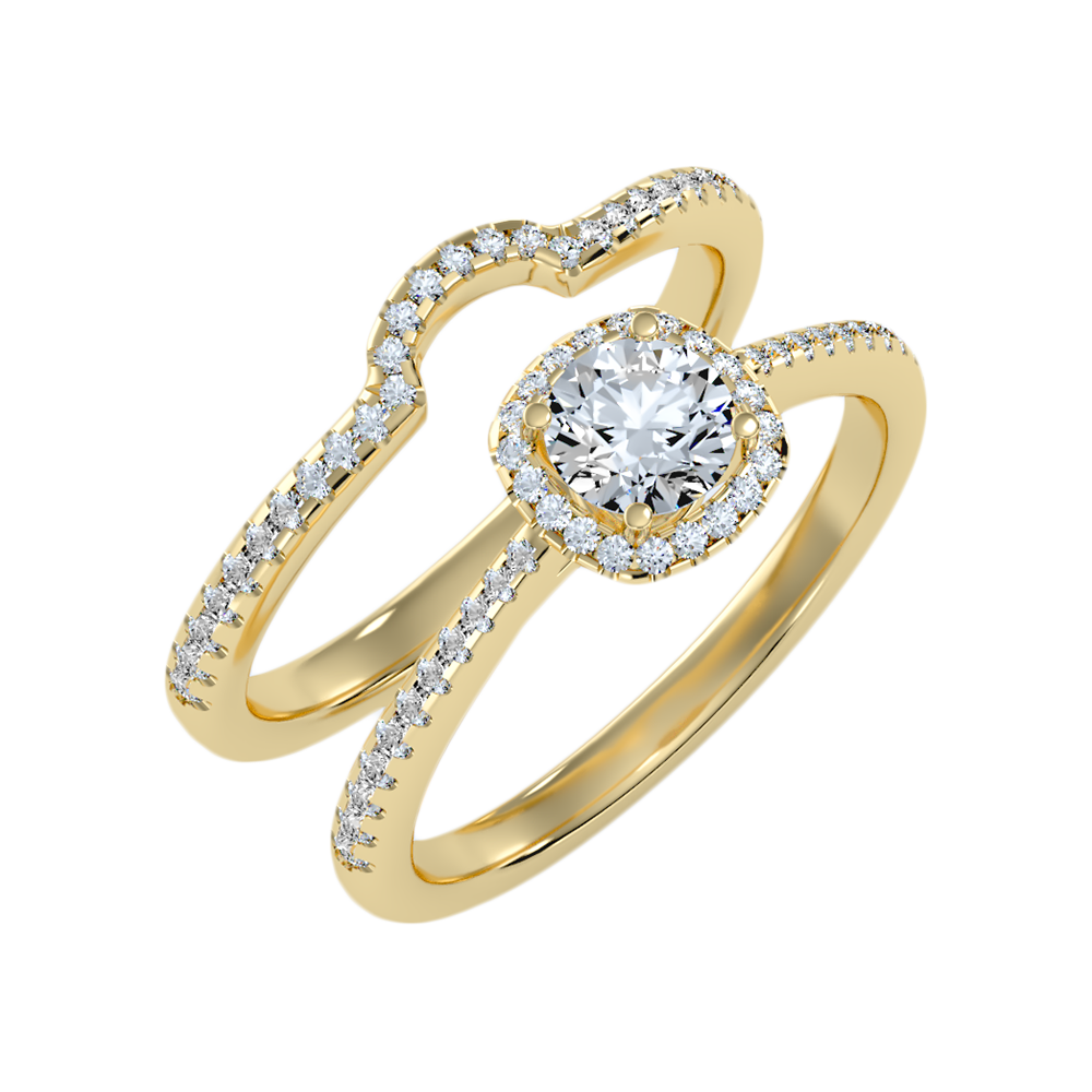 Pluvio Bridal Ring Set-Color_Yellow-Gold