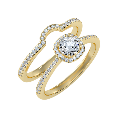 Pluvio Bridal Ring Set-Color_Yellow-Gold