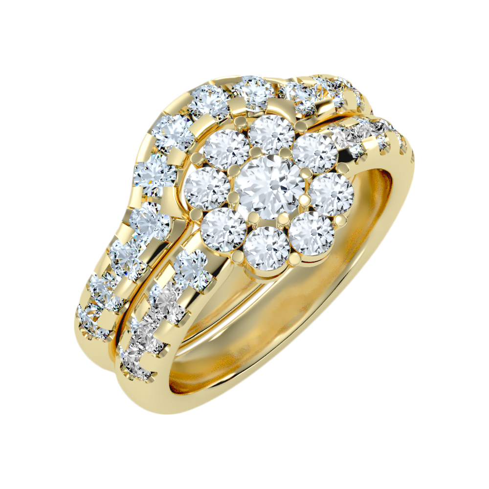 Talisman Bridal Ring Set -Color_Yellow-Gold