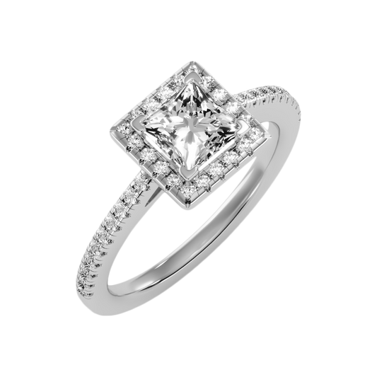 Ornamated Solitaire Ring-Color_White-Gold