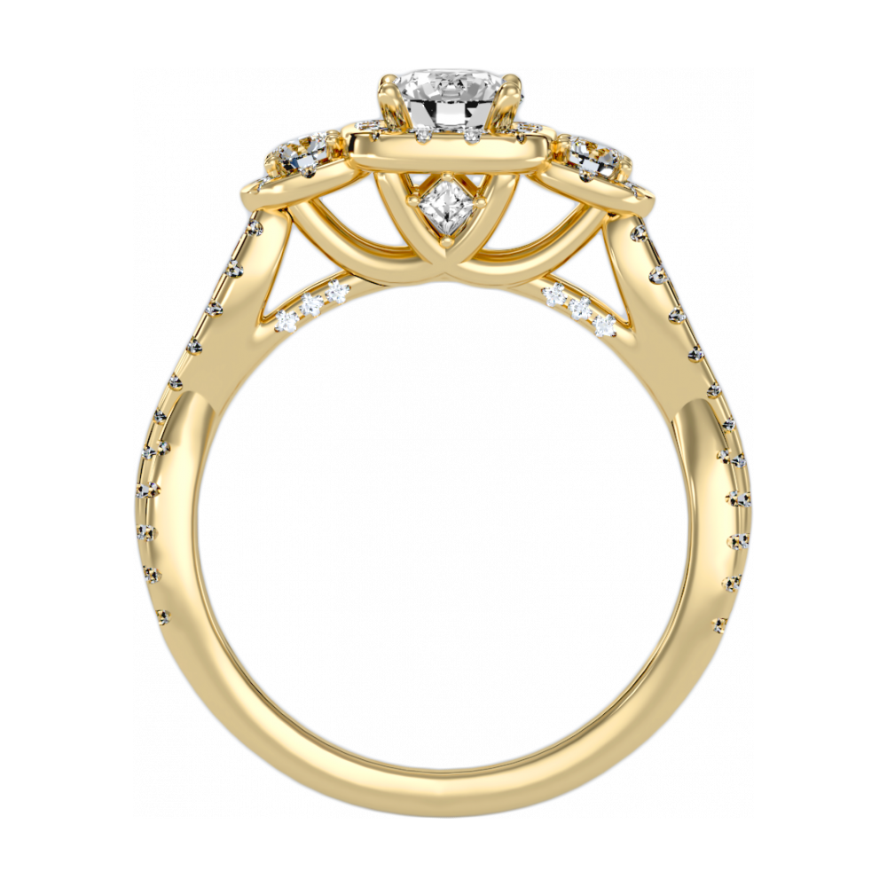 The Divine Three Stone Ring-Color_Yellow-Gold