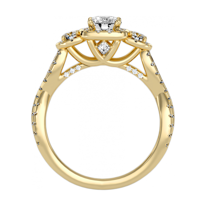 The Divine Three Stone Ring-Color_Yellow-Gold