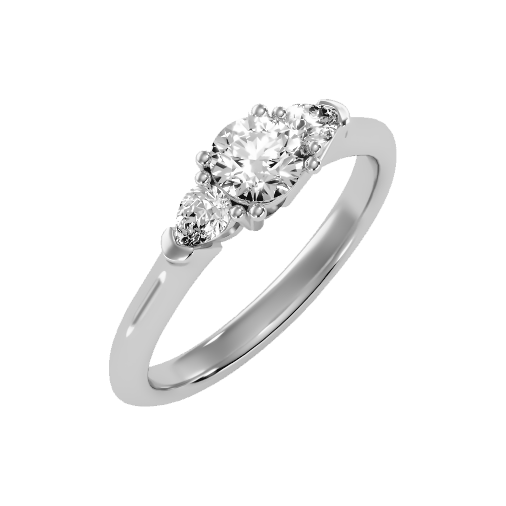 Efflorescence Solitaire Ring-Color_White-Gold