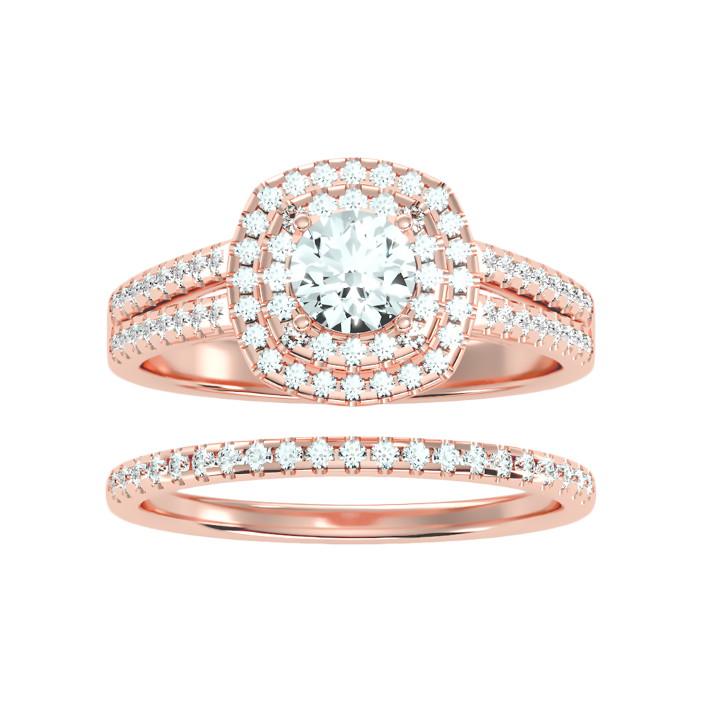 Stream Bridal Ring Set-Color_Rose-Gold