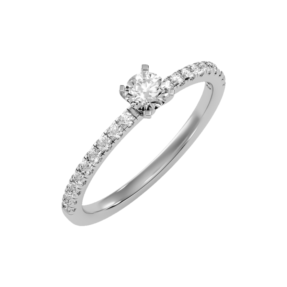 Sparkle Solitaire Ring-Color_White-Gold
