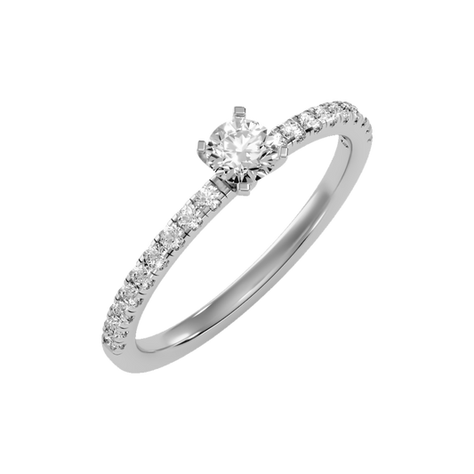 Sparkle Solitaire Ring-Color_White-Gold