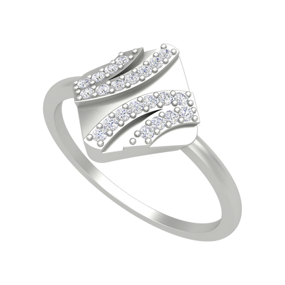 A Designer Diamond Square Ring-Color_White-Gold