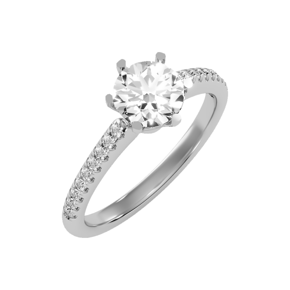 Courtly Solitaire Ring-Color_White-Gold