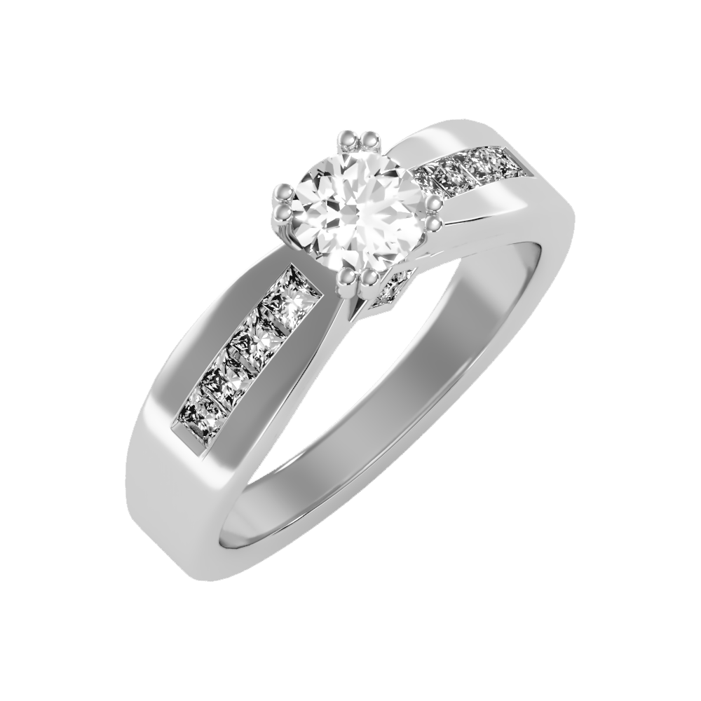 Choice Solitaire Ring-Color_White-Gold