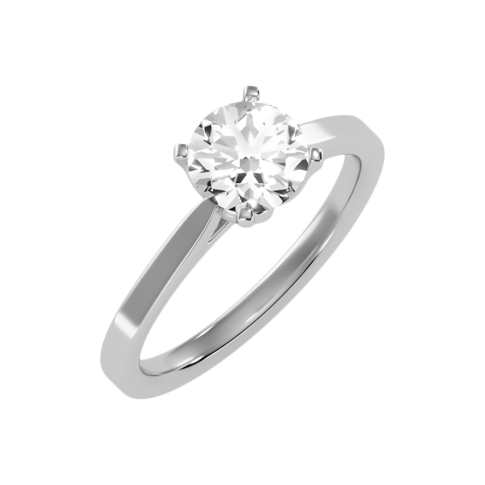 Epanoui Classic Solitaire Ring-Color_White-Gold