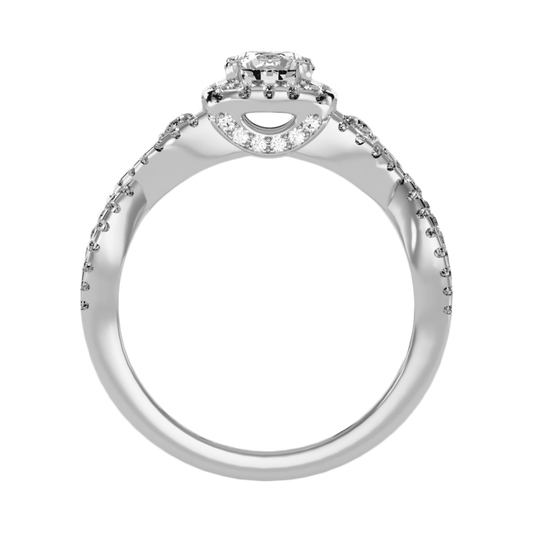 The Exquisite Halo Ring-Color_White-Gold