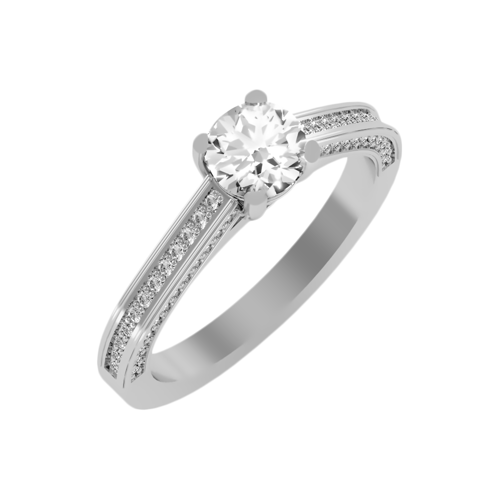 Caricia Solitaire Ring-Color_White-Gold