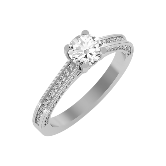 Caricia Solitaire Ring-Color_White-Gold