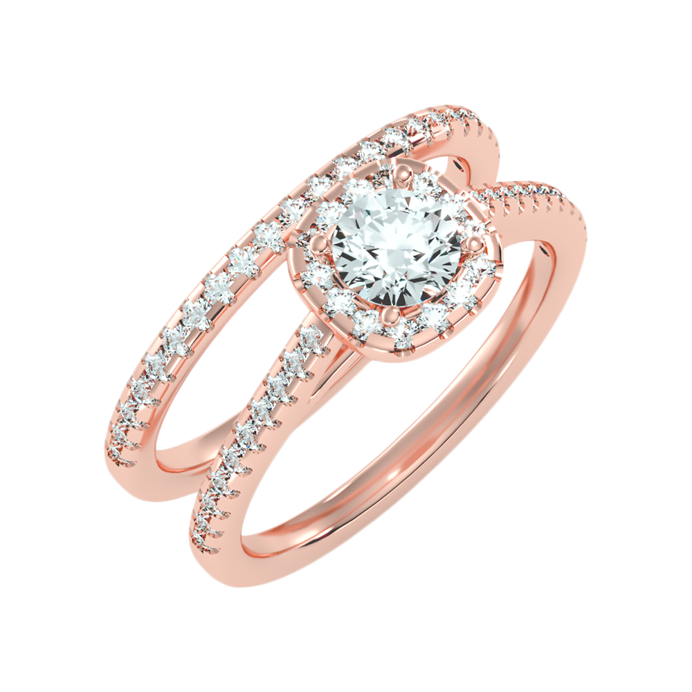 Oriental  Bridal Ring Set-Color_Rose-Gold