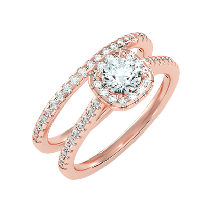 Oriental  Bridal Ring Set-Color_Rose-Gold