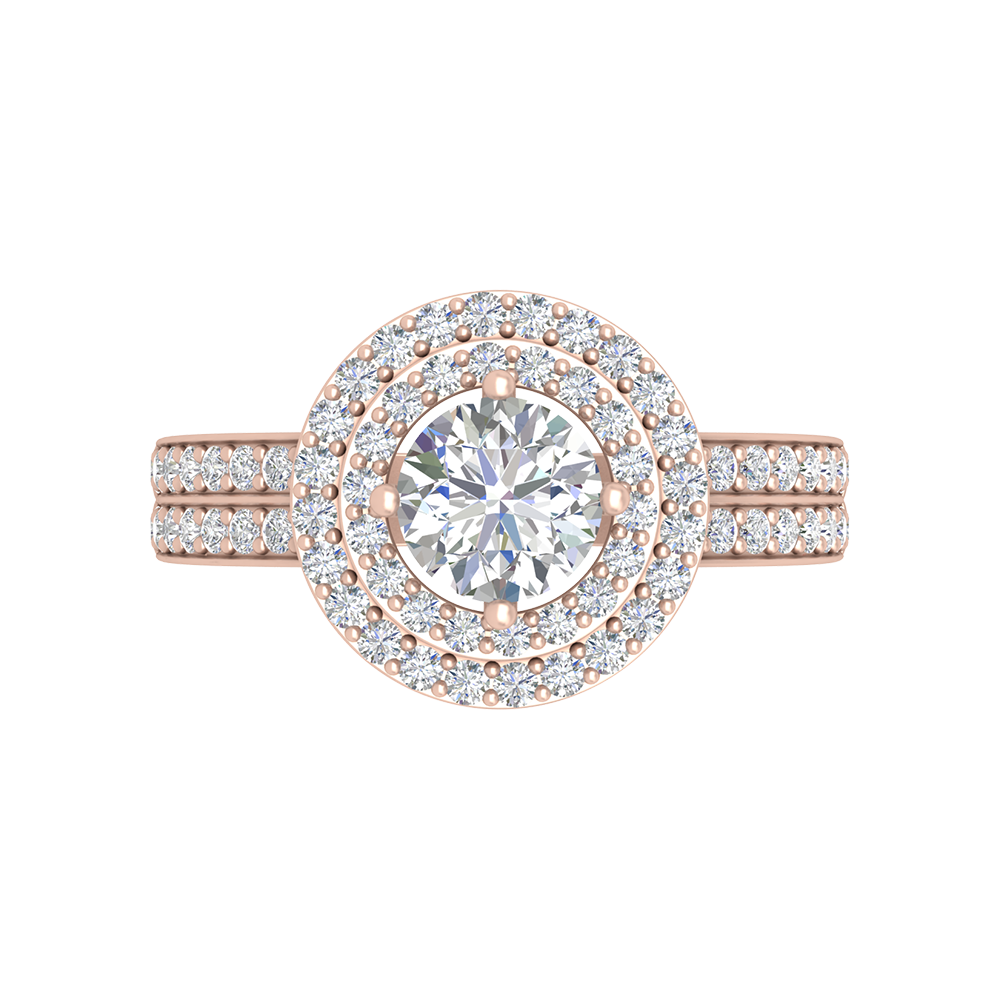 Classy Halo Solitaire Ring