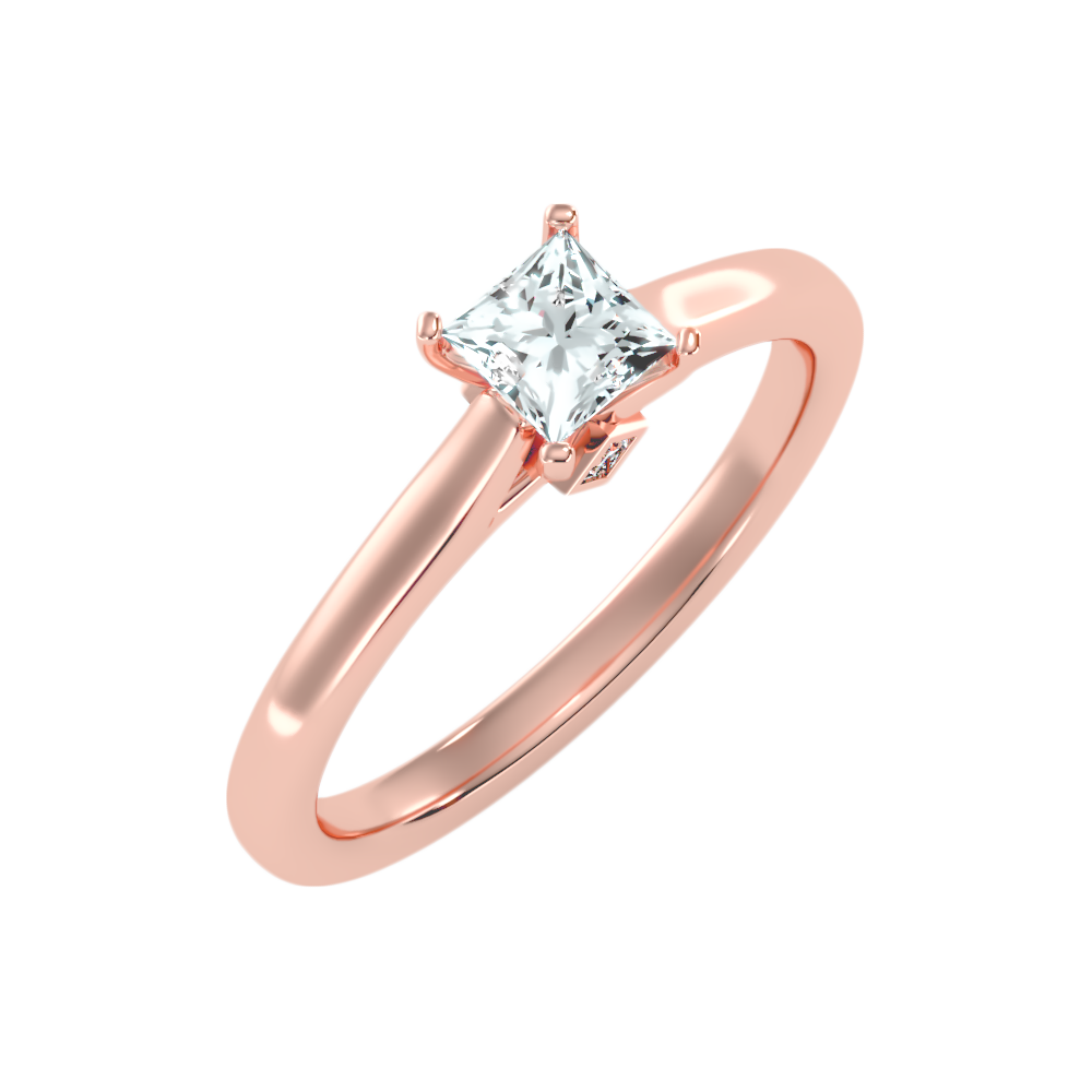 Luxuriant Princess Cut Solitaire Ring-Color_Rose-Gold