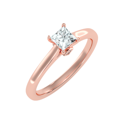 Luxuriant Princess Cut Solitaire Ring-Color_Rose-Gold