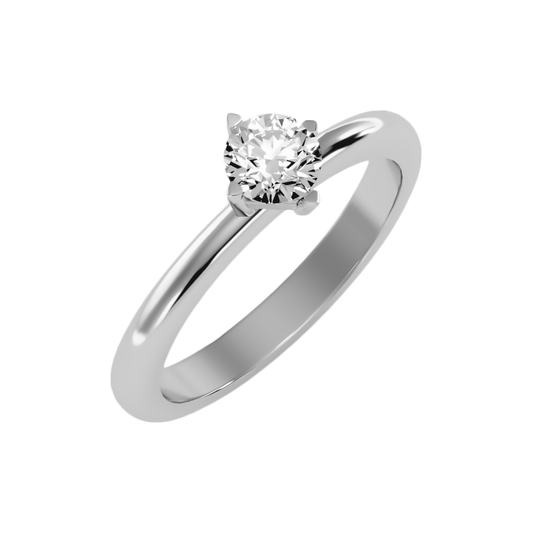 Pleuvoir Classic Solitaire Ring-Color_White-Gold