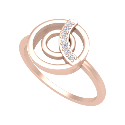 Concentric Circle Diamond Ring-Color_Rose-Gold