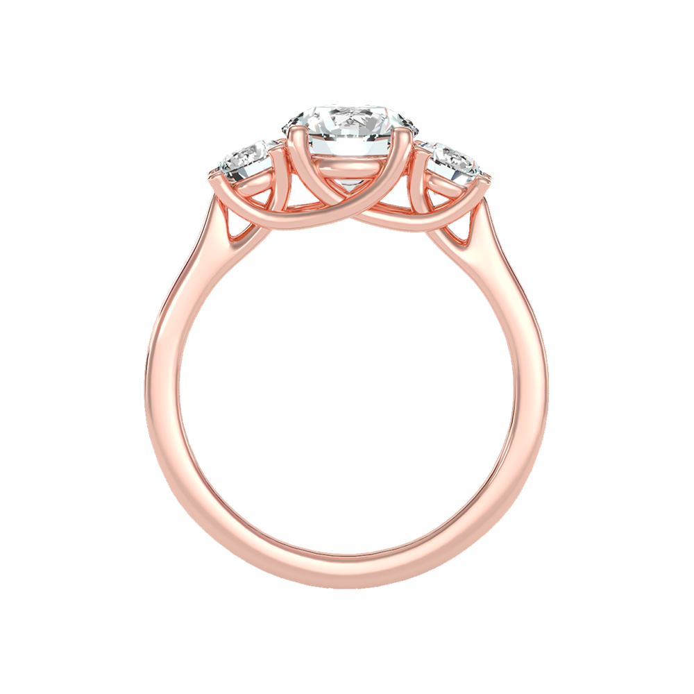 Burnished Tri Stone Ring
