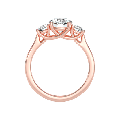 Burnished Tri Stone Ring