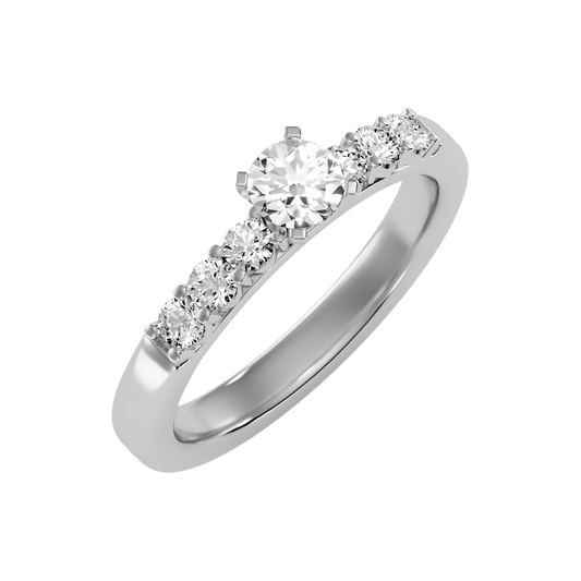 Elevated Solitaire Ring-Color_White-Gold