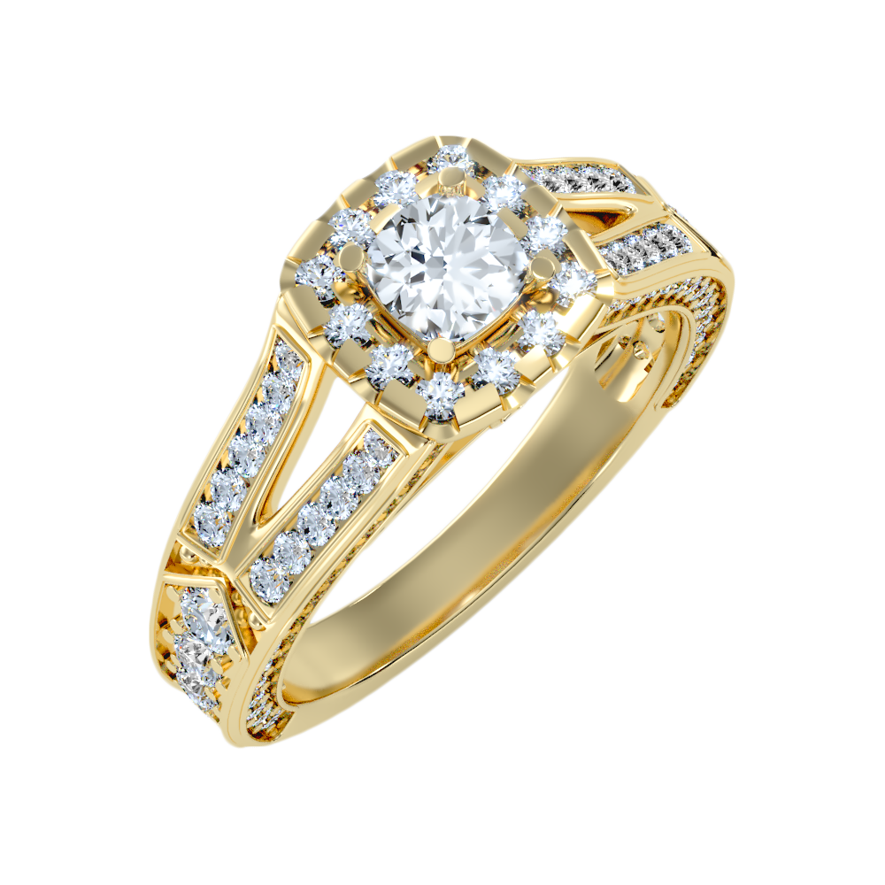 Gilded Solitaire Ring-Color_Yellow-Gold