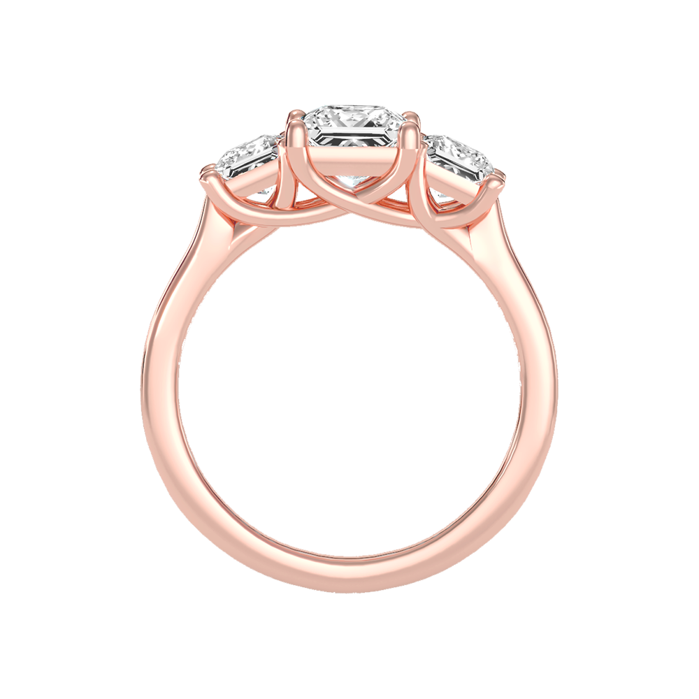 Sparkling Diamond Tri Stone Ring