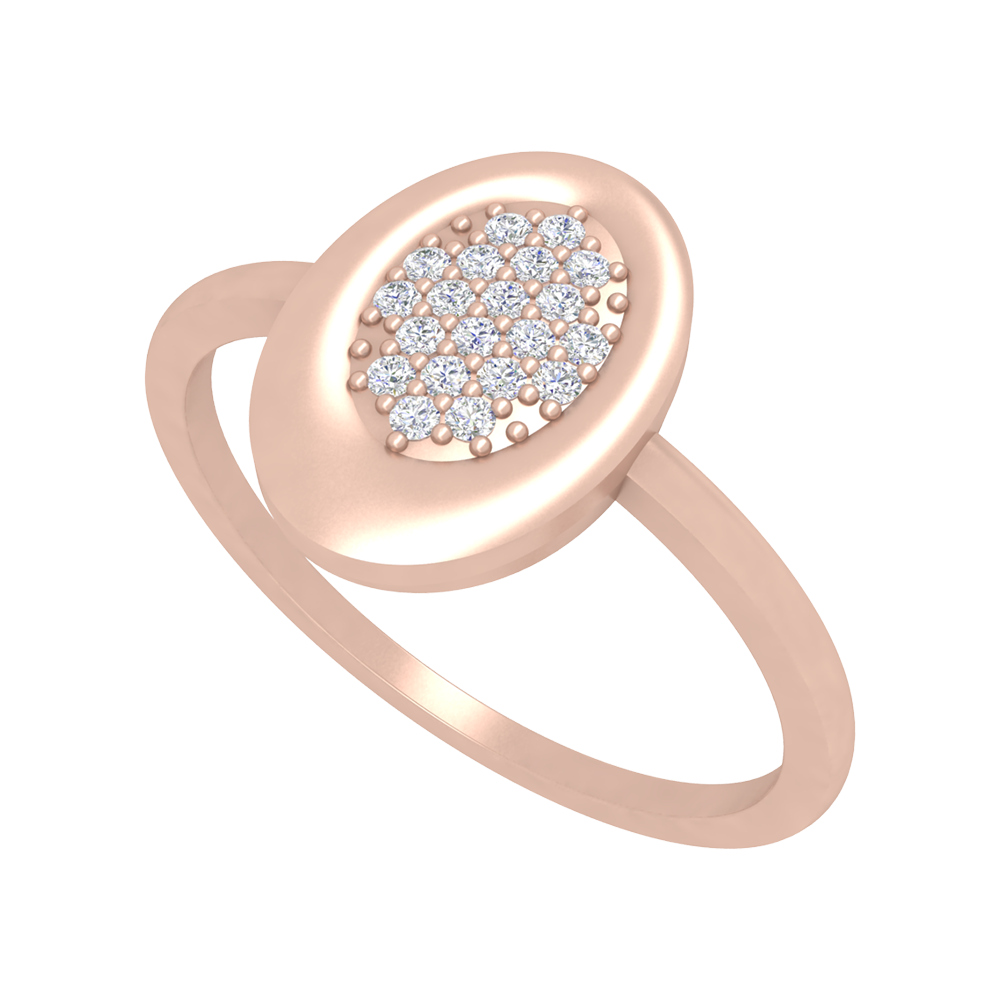 Oval Studded With Diamonds-Color_Rose-Gold