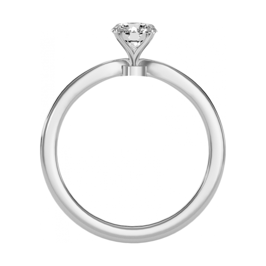 The Lovely Single Stone Ring-Color_White-Gold