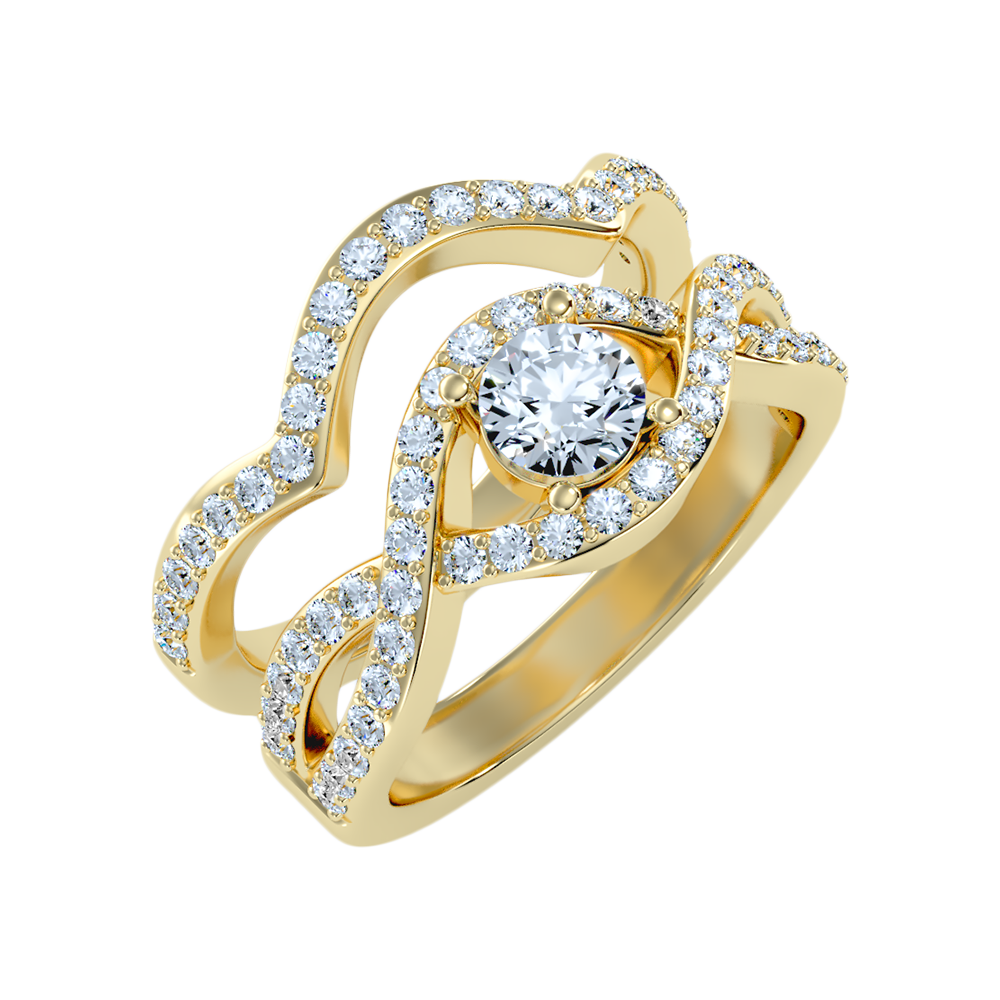 Tinkling Bridal Ring Set-Color_Yellow-Gold