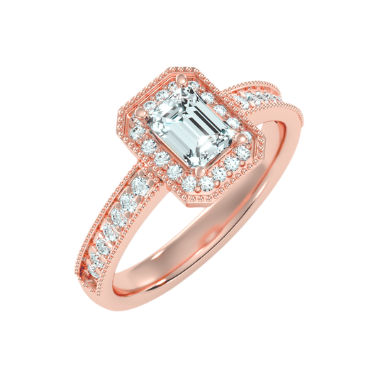 Ornamented Solitaire Ring-Color_Rose-Gold