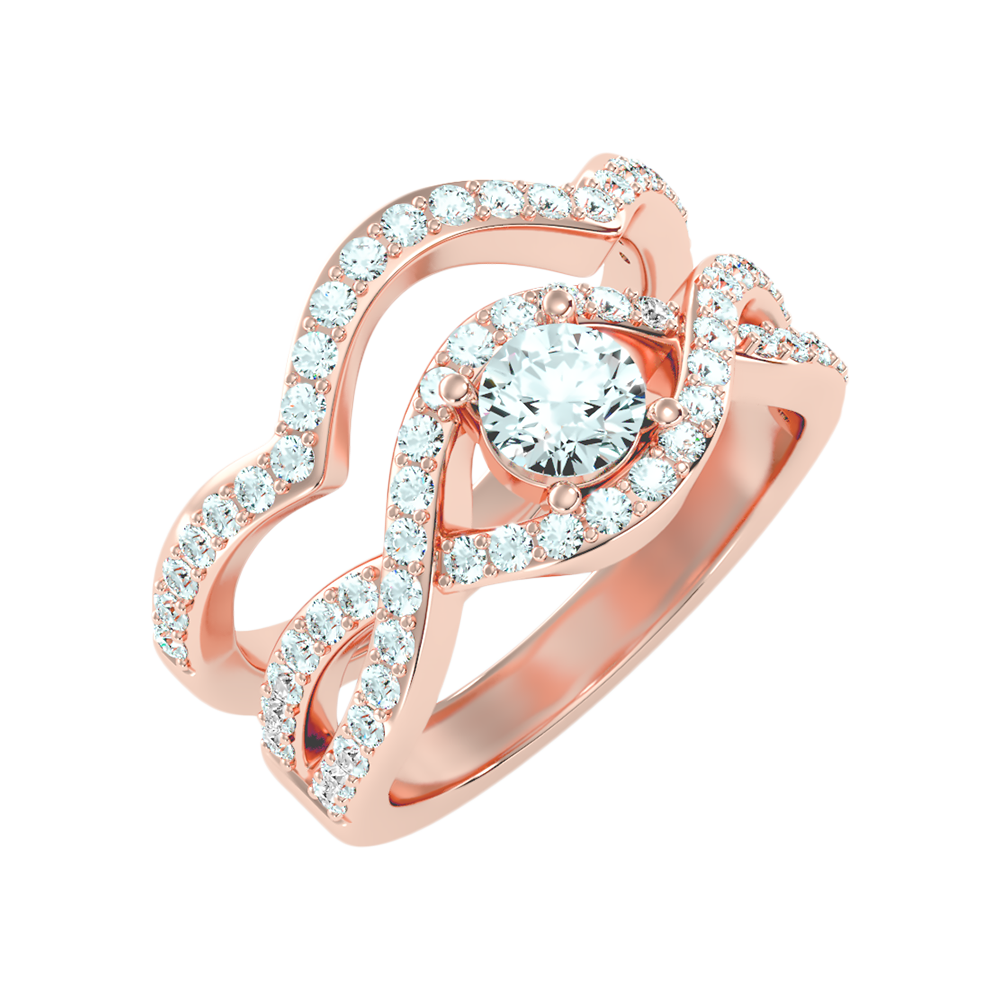 Tinkling Bridal Ring Set-Color_Rose-Gold