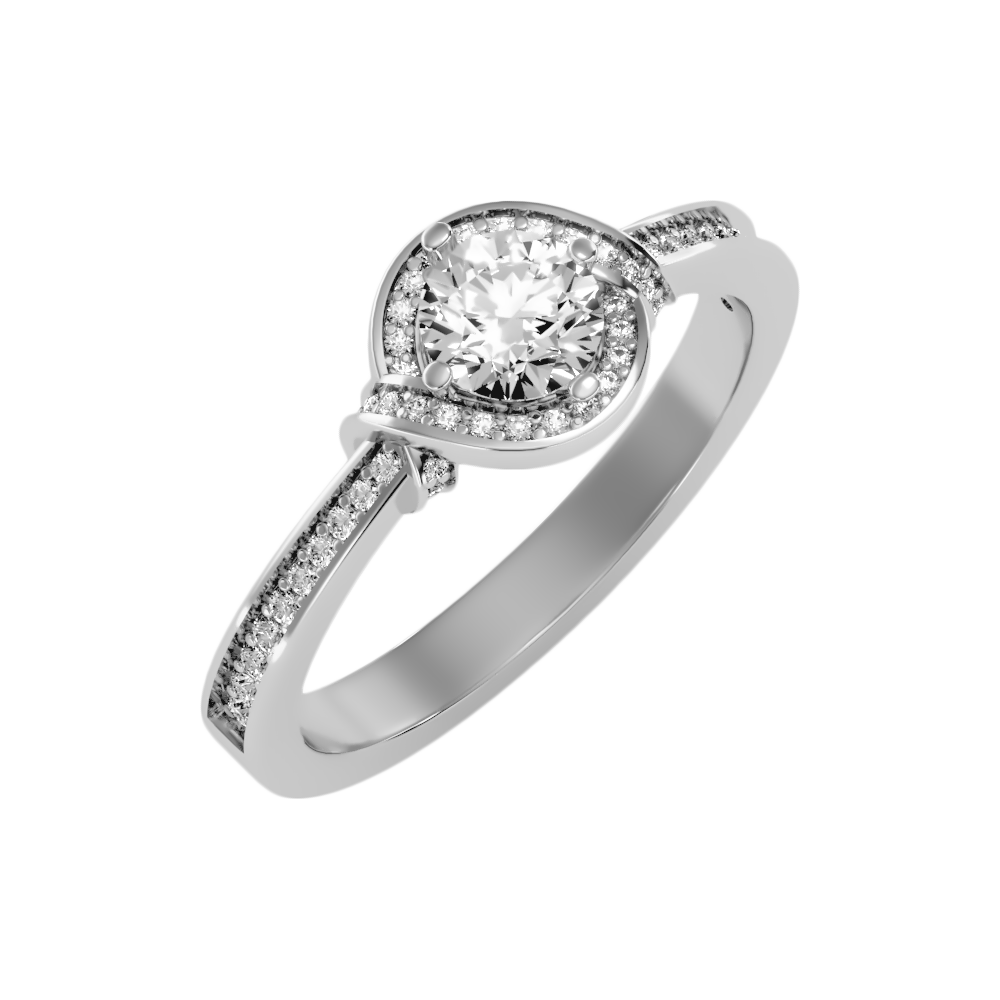 Almendra Solitaire Ring-Color_White-Gold